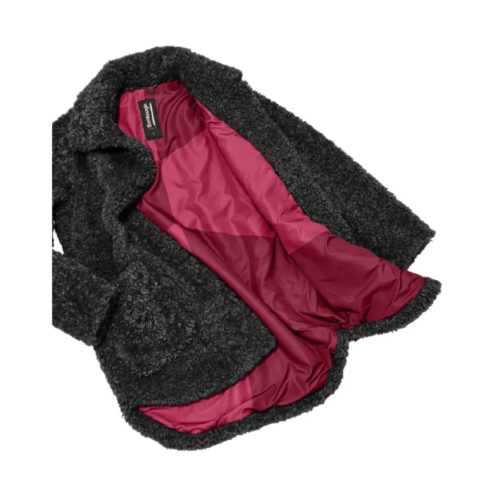 BomBoogie Zwarte Sherpa Fleece Jas Aw24 Black Dames
