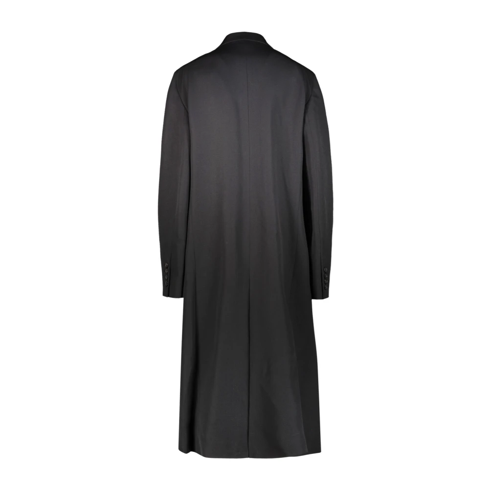 The Row Op maat gemaakte wollen jas met zijden voering Black Dames
