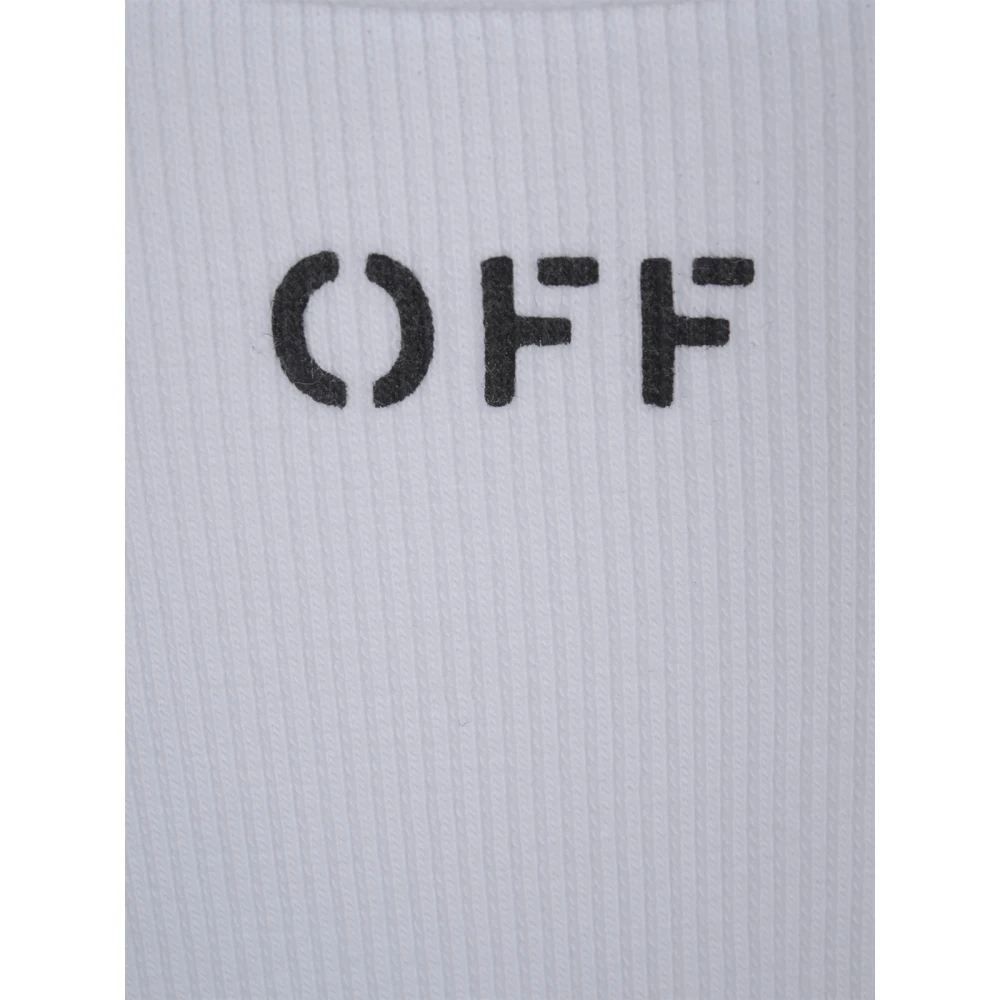 Off White Witte Rib Tank Top Shirt White Heren