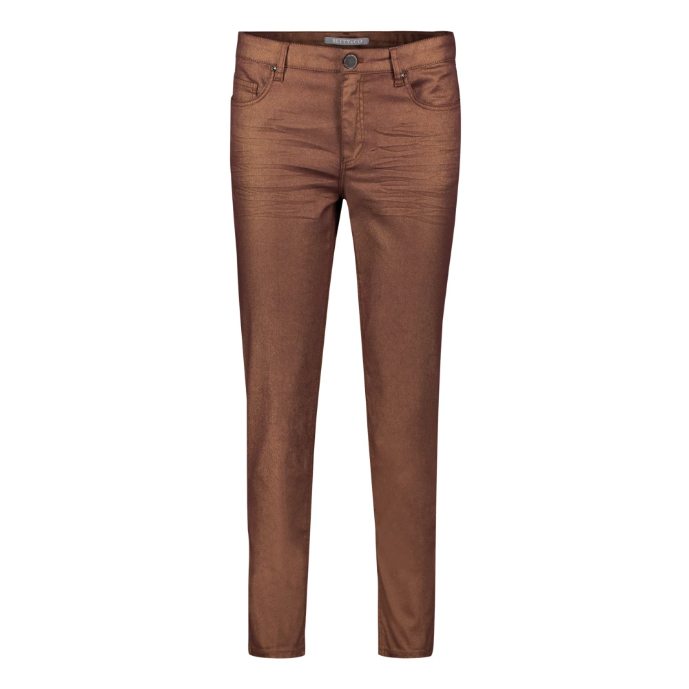 Betty & Co Casual broek in glitter-look Brown Dames