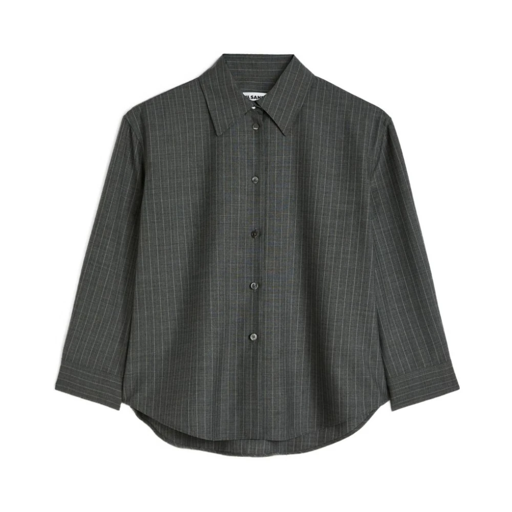 Jil Sander Gray Wool Shirt - Female - Shirts - Xs - Blouses & Shirts