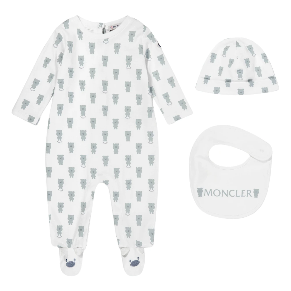 Moncler Boys White Ivory Baby Babygrow Set Medium