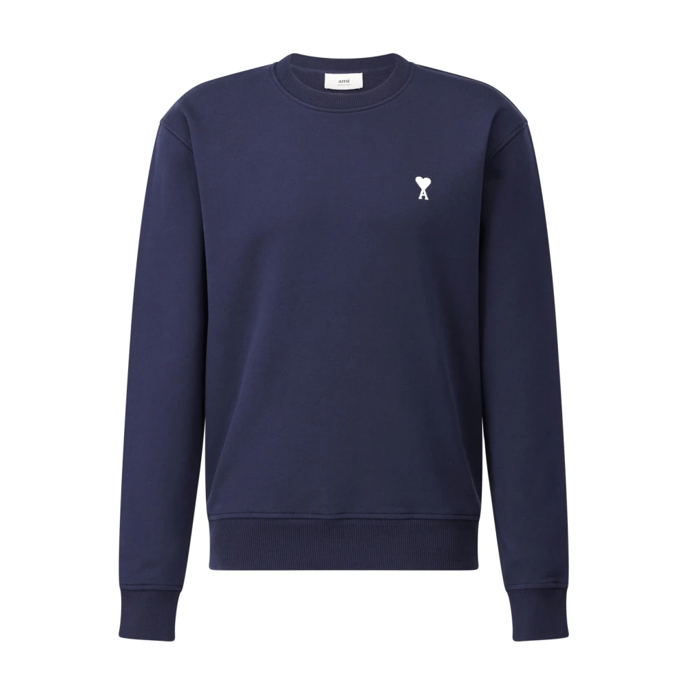 Ami Paris Klassieke Crew Neck Sweater Blue Heren