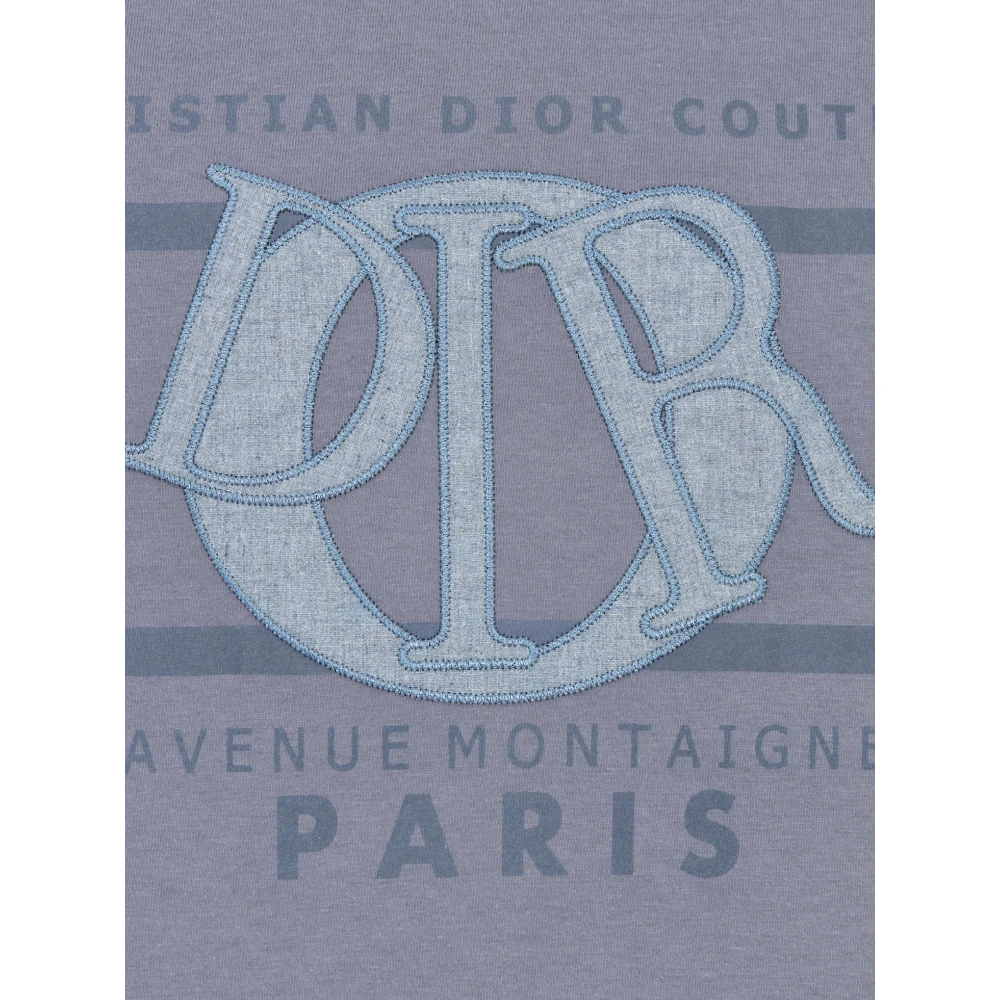 Dior Betoverende Grijze T-shirt met Charms Blue Heren