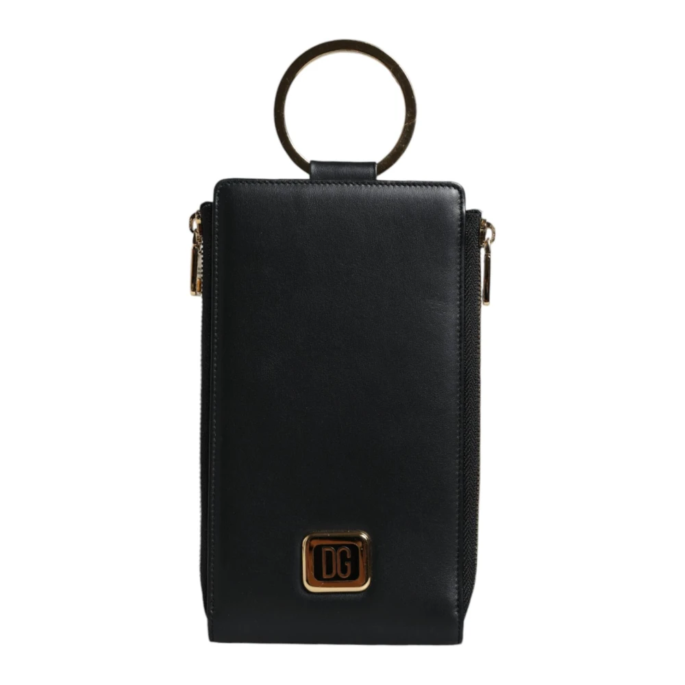 Dolce & Gabbana Women's Black Leather Wallet With Logo - Wallets & Cardholders - One Size - Accessories