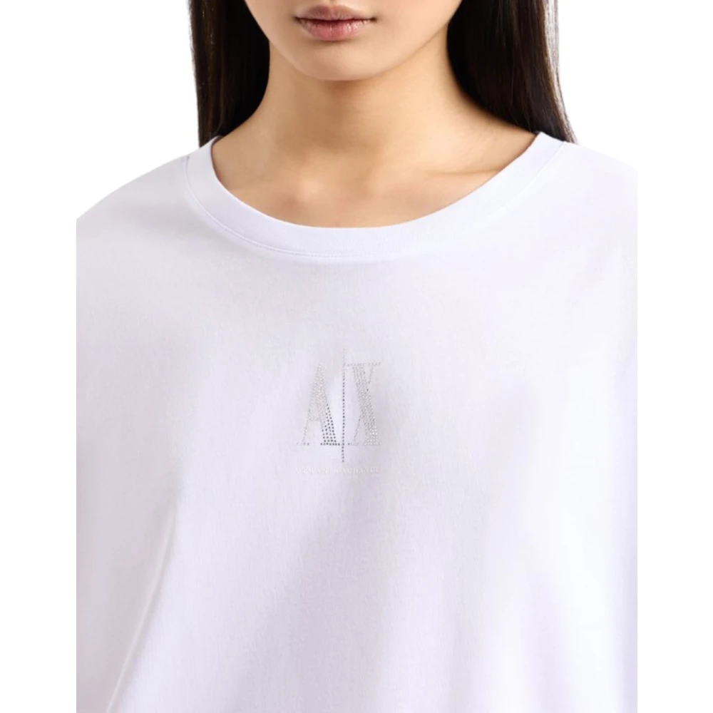 Armani Exchange Moderne korte mouwen T-shirt White Dames