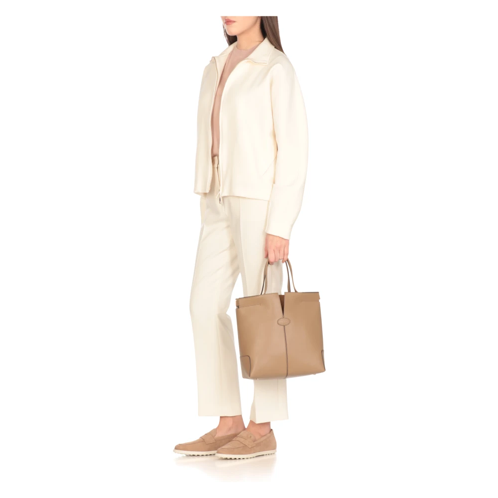 TOD'S Bruine Leren Dames Tas met Handvatten Brown Dames