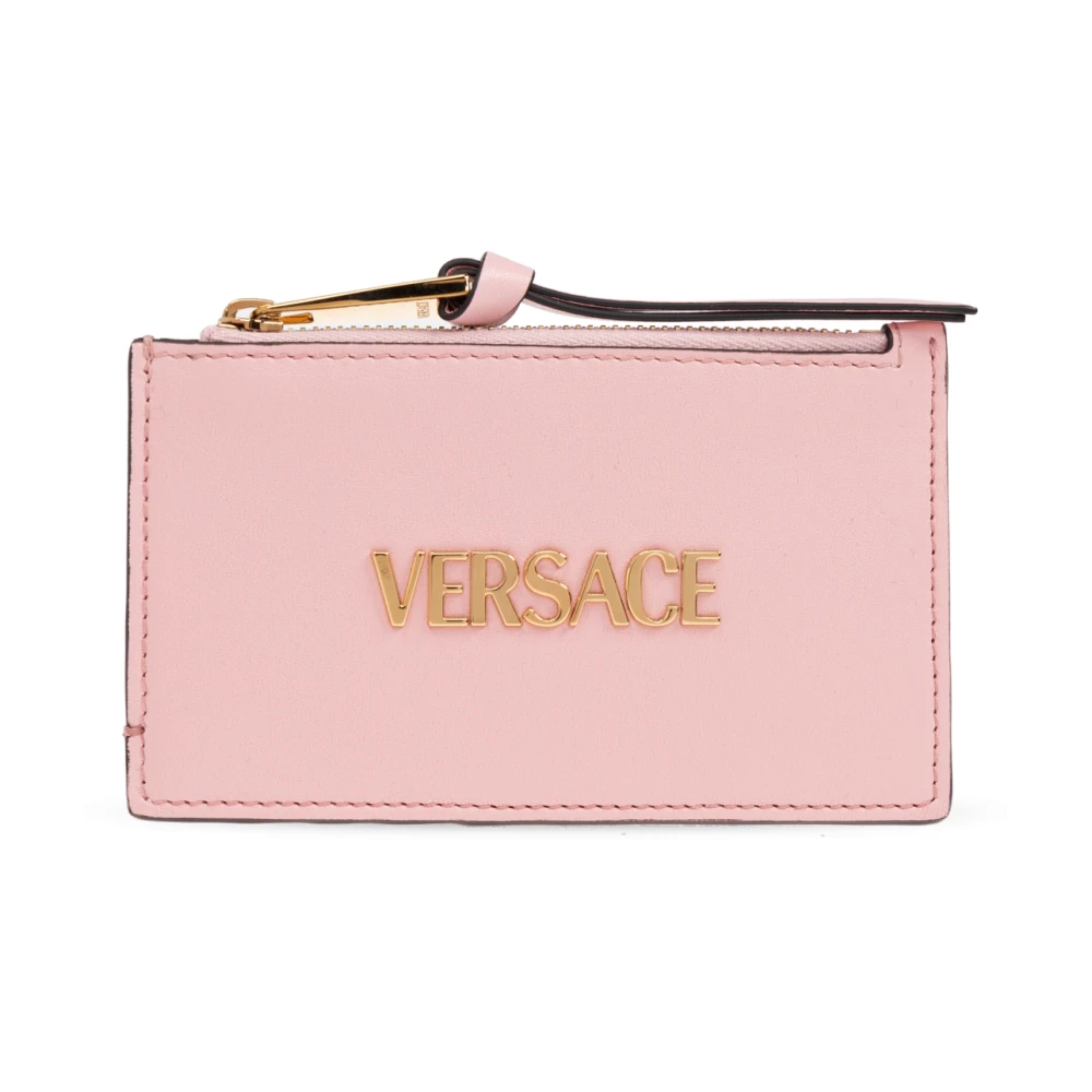 Versace Leren kaarthouder Pink Dames