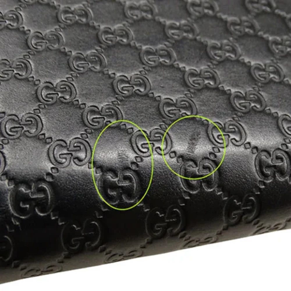 Gucci Vintage Pre-owned Leather wallets Black Dames