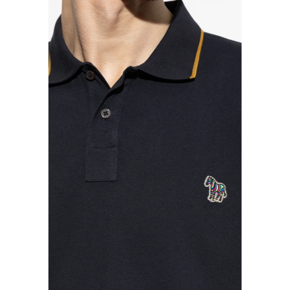 PS By Paul Smith Polo met patch Blue Heren