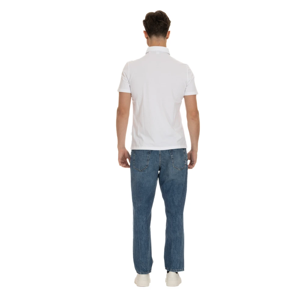 Aspesi Katoenen Jersey Polo Shirt White Heren