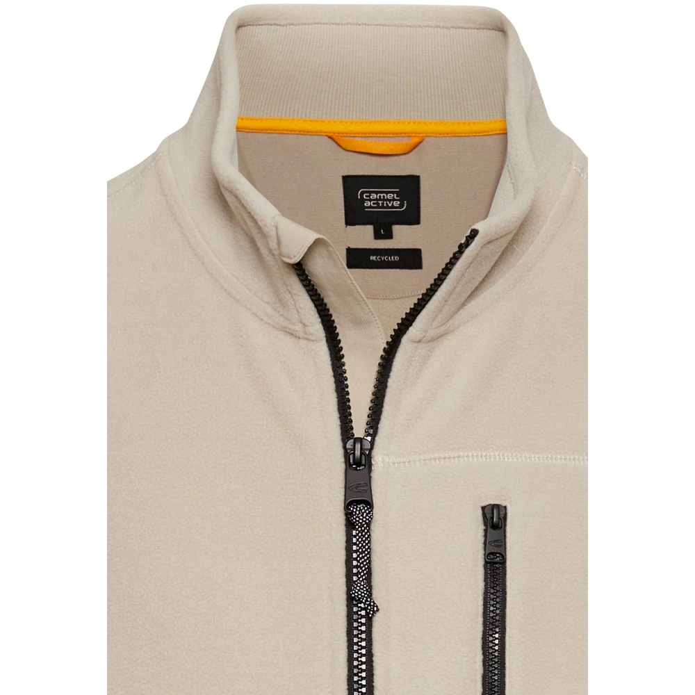 camel active Stijlvol Fleecejack met Opstaande Kraag Beige Heren