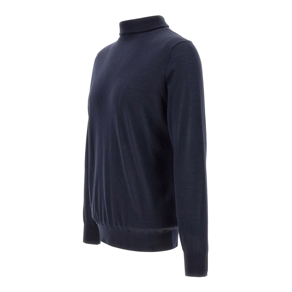 Kangra Merino Wol Coltrui Trui Blauw Blue Heren