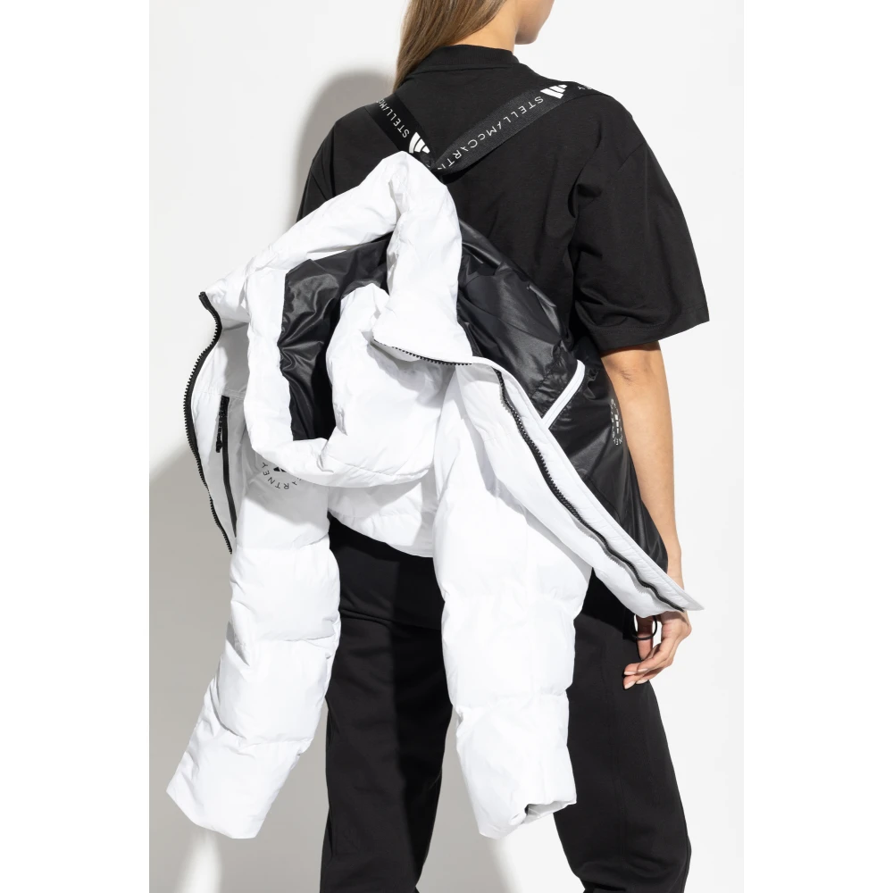 adidas by stella mccartney Gewatteerde jas met logo White Dames
