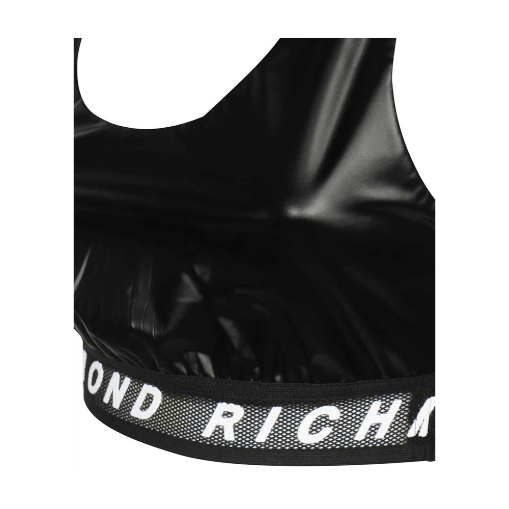 John Richmond Logo Gestreepte Top Black Dames