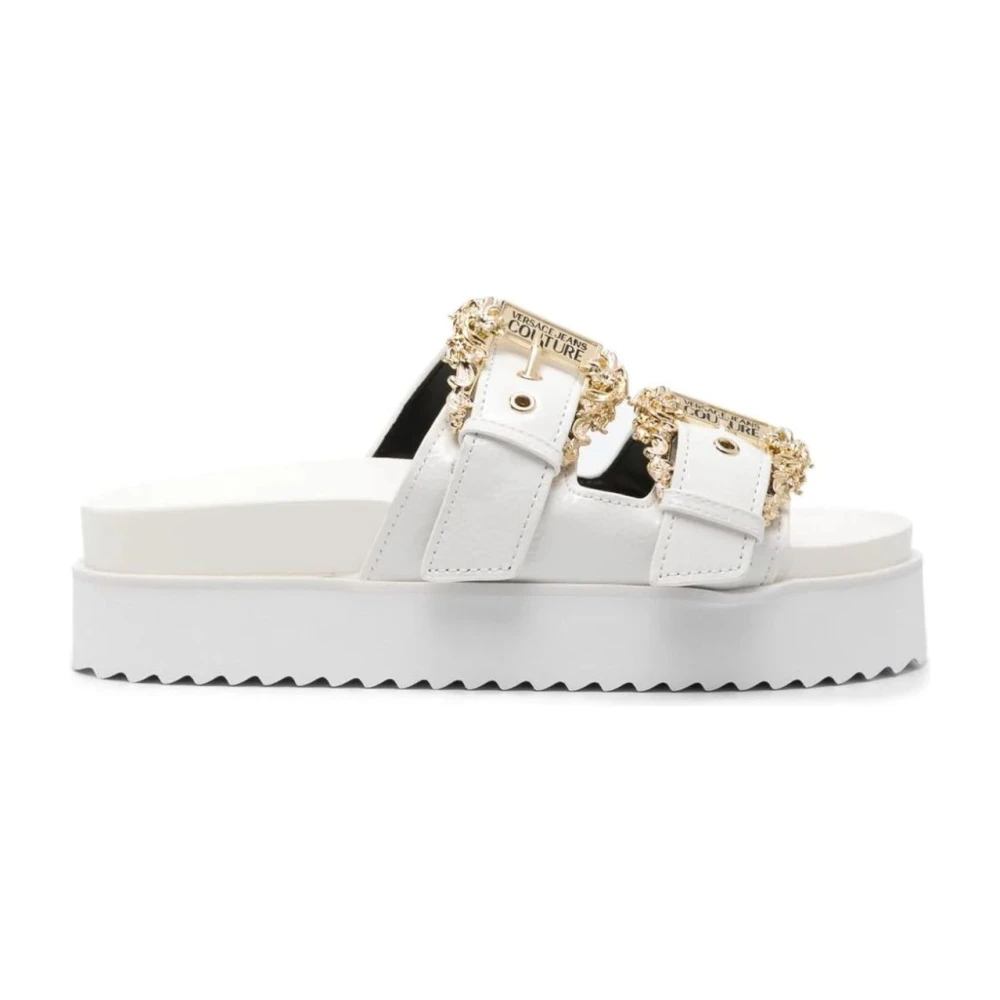 Versace Jeans Couture Women's White Sliders, 5 Uk, Arizona Slippers Adult