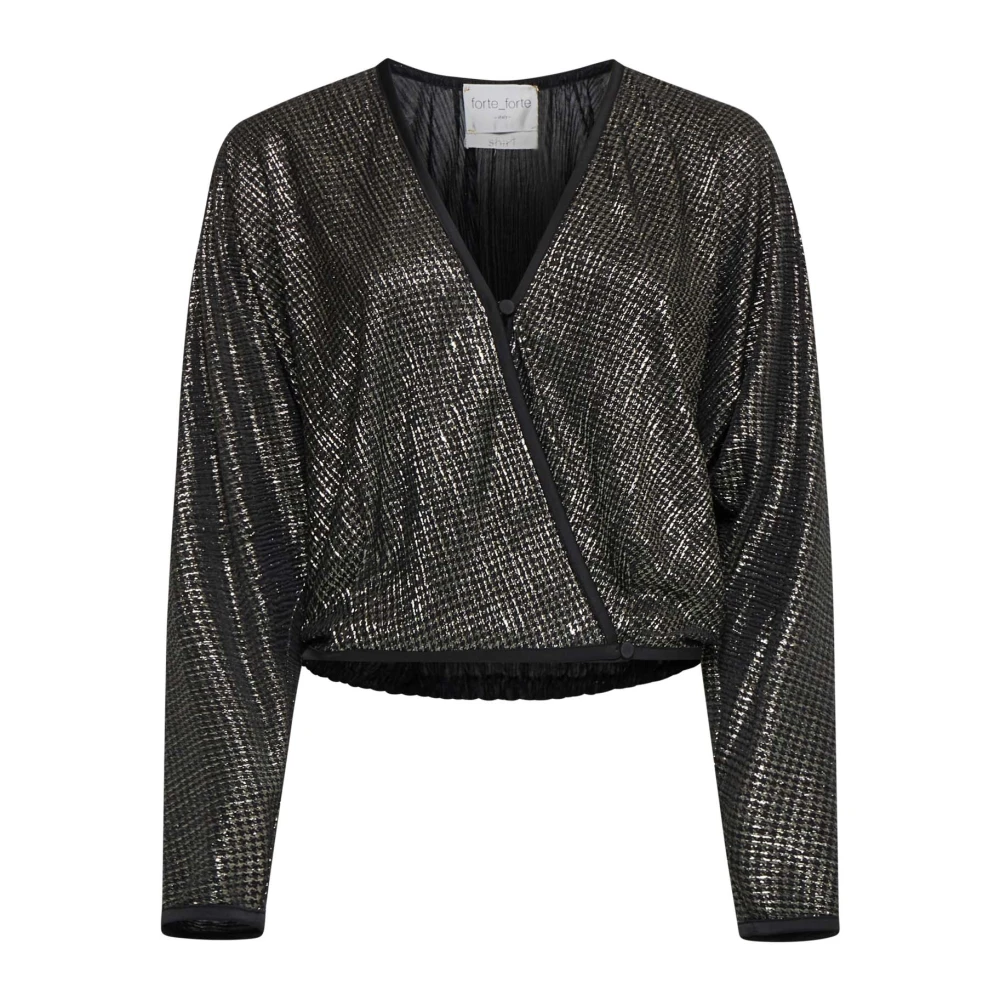 Forte Zwarte Overhemd Stijlvol Black Dames