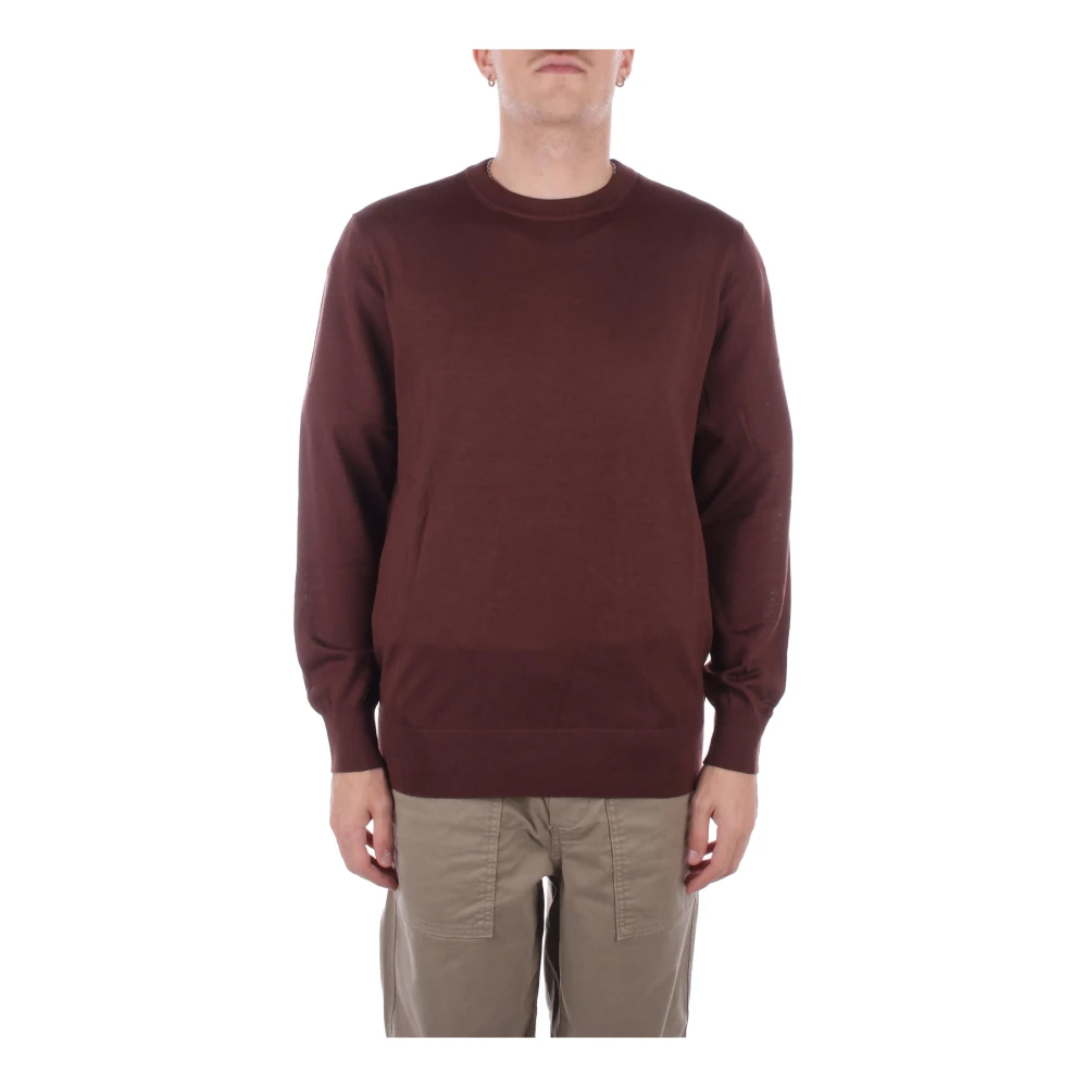 Saint Barth Bruine Logo Sweater Regular Fit Brown Heren