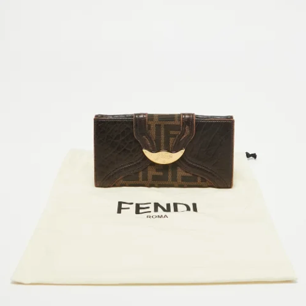 Fendi Vintage Pre-owned Canvas wallets Brown Dames