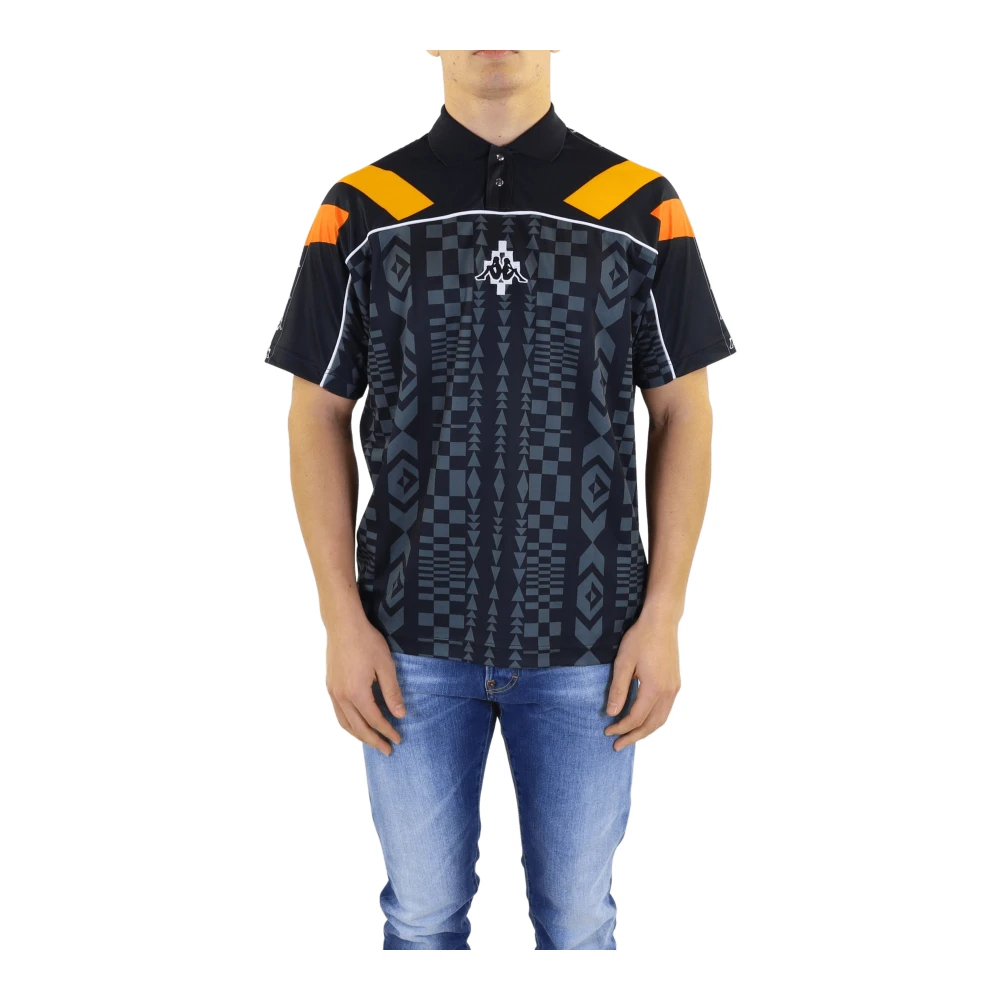 Marcelo Burlon Men's Black Folk Kappa Soccer Polo Jacket