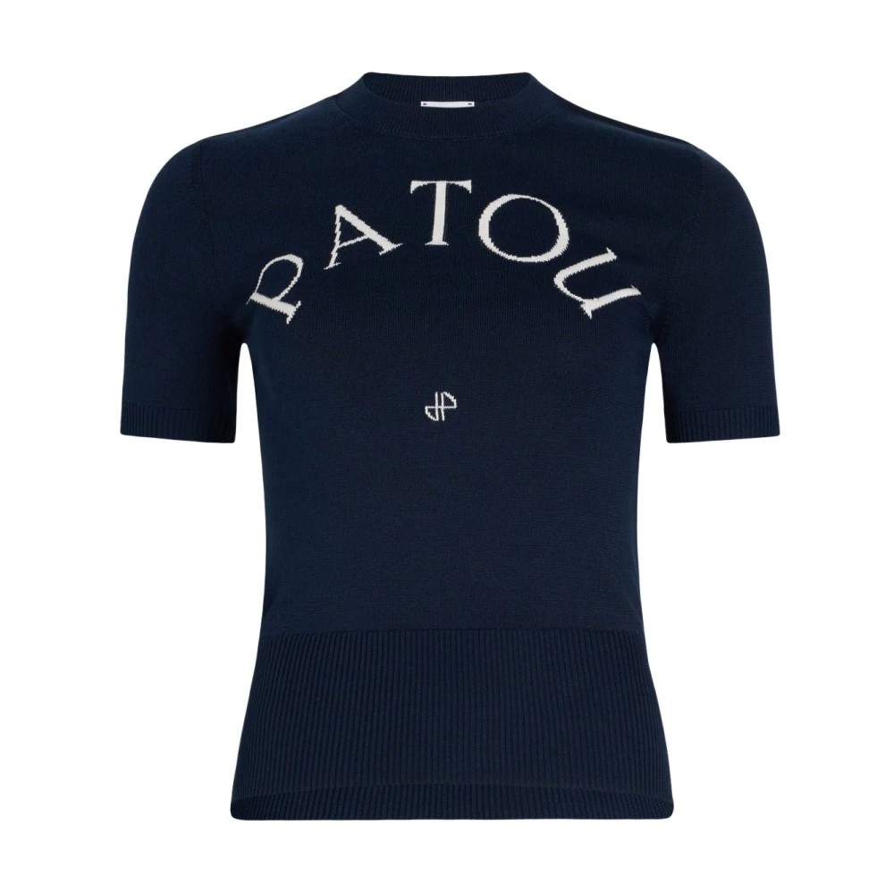 Patou Zwarte Crew Neck Sweater Blue Dames