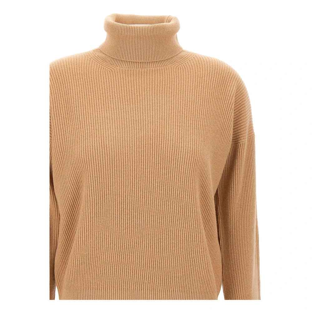Filippo De Laurentiis Kameelwol Zijde Kasjmier Trui Beige Dames