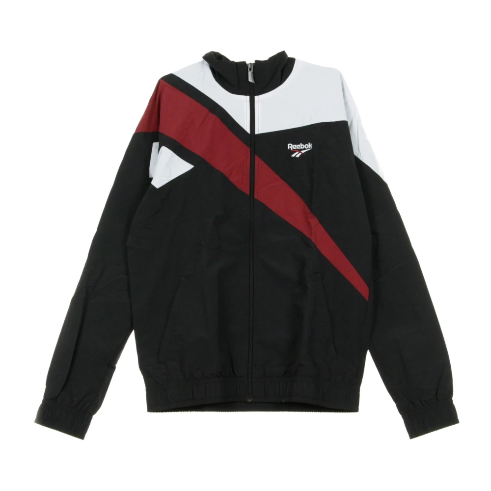 Reebok Vector Windbreaker Jas Zwart Bordeaux Multicolor Heren