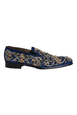 Embellished Velvet Loafers