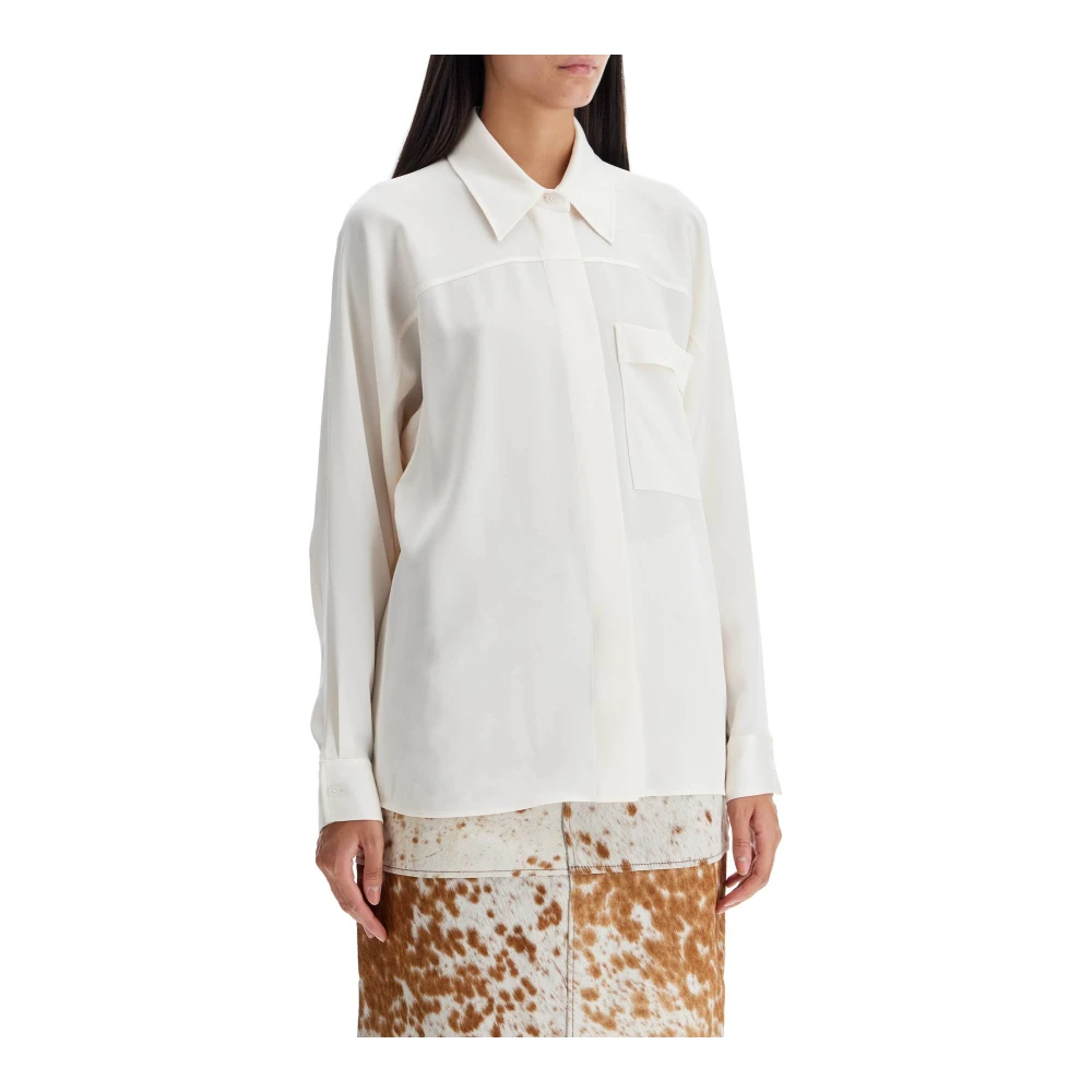 Filippa K Glanzende zakblouse Beige Dames