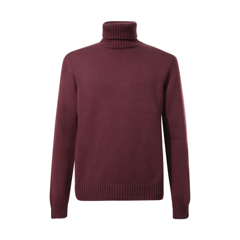 Zanone Röd Bordeaux Ull Turtleneck Sweater
