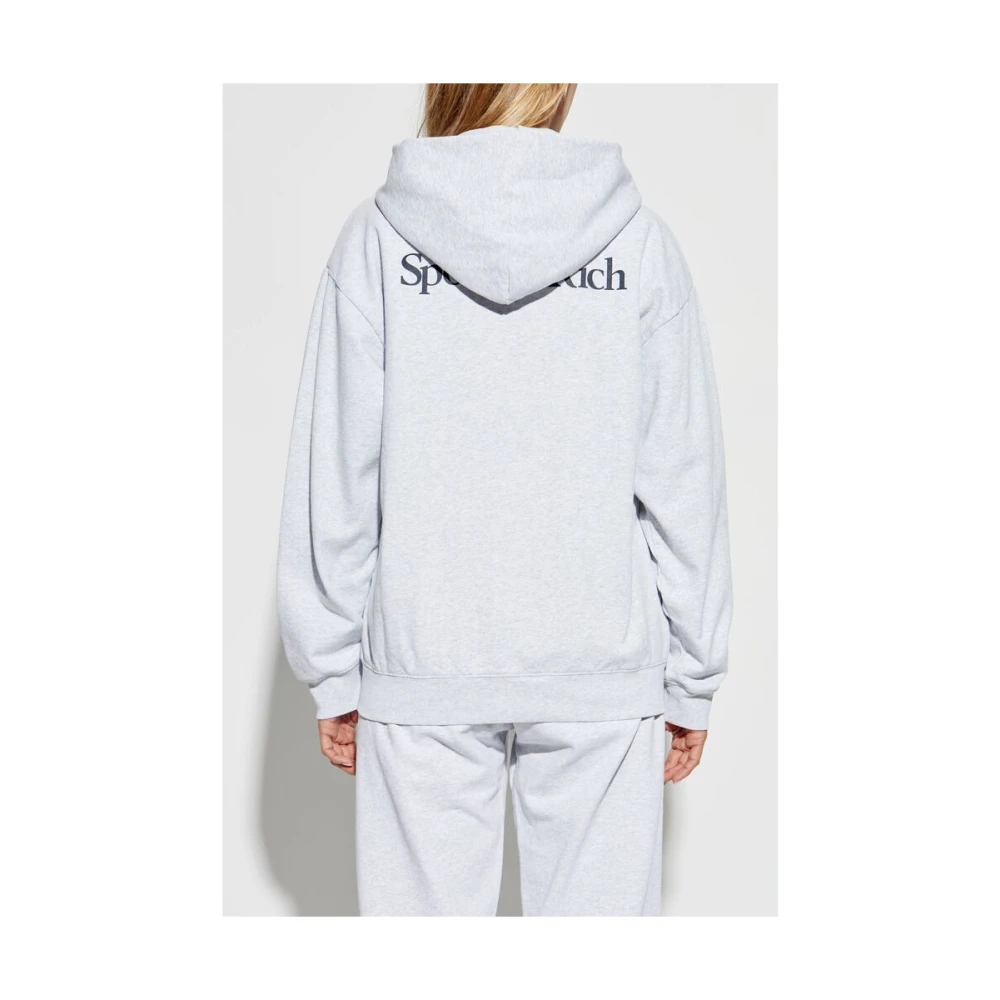 Sporty & Rich Sportieve Hoodie Logo Print Gray Dames