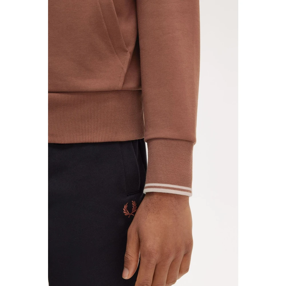 Fred Perry Bruine Hoodie Sweatshirt Brown Heren