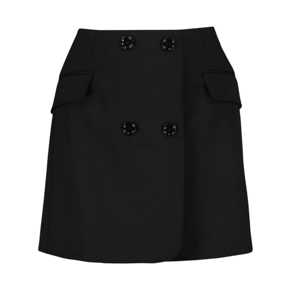 Dolce & Gabbana Women's Black Short Wool Skirt With Pockets
