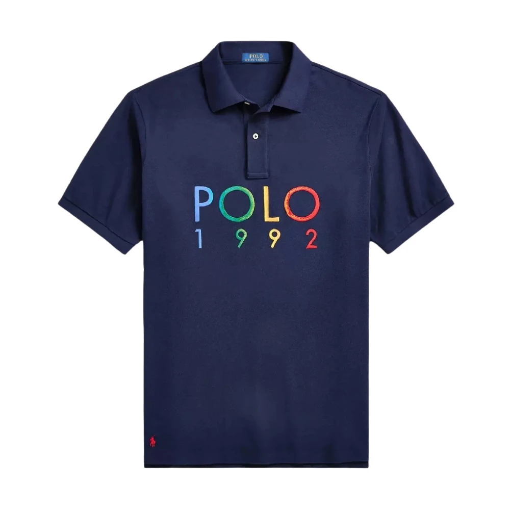 Ralph Lauren Piqué Polo Shirt met Korte Mouwen en Kraag Blue Heren