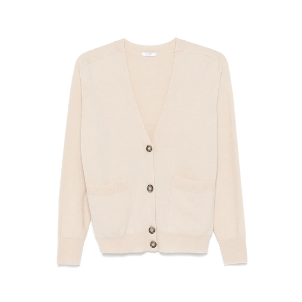 PESERICO Beige Wol Kasjmier V-hals Vest Beige Dames