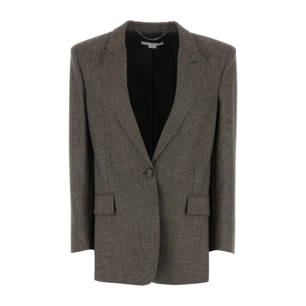 Stella Mccartney Geborduurde Wollen Oversized Blazer Gray Dames