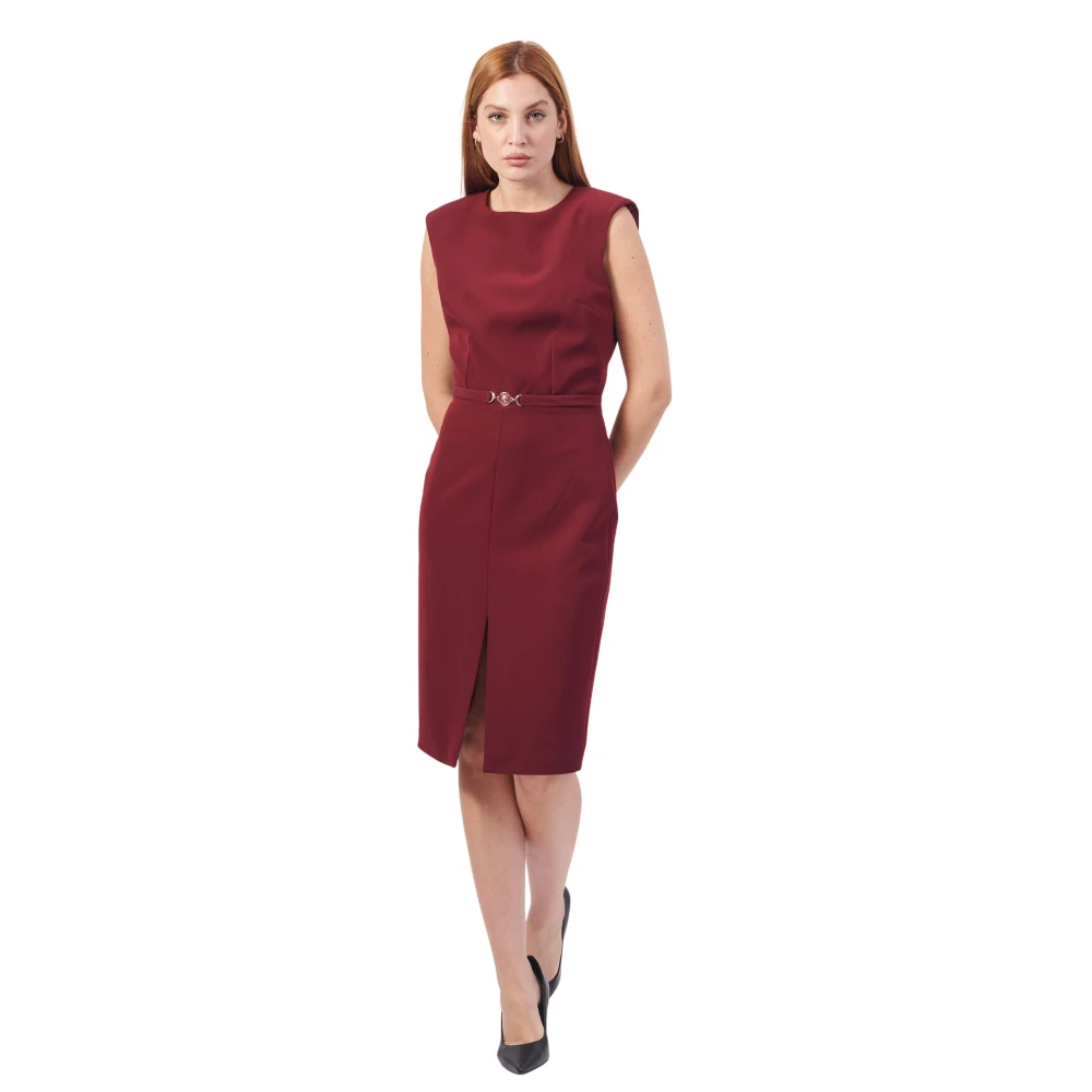 Fracomina Bordeaux Mouwloze Mini Jurk Red Dames