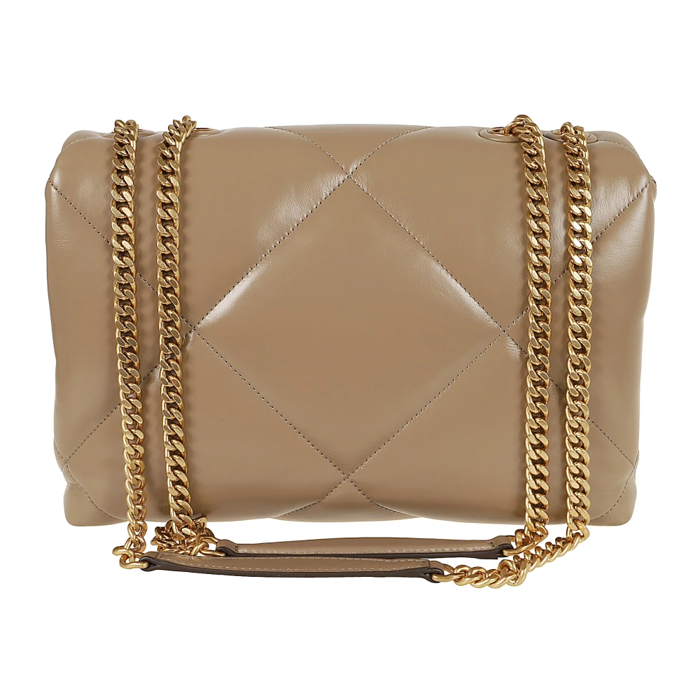 TORY BURCH Witte Schoudertas Diamant Gestikt Beige Dames