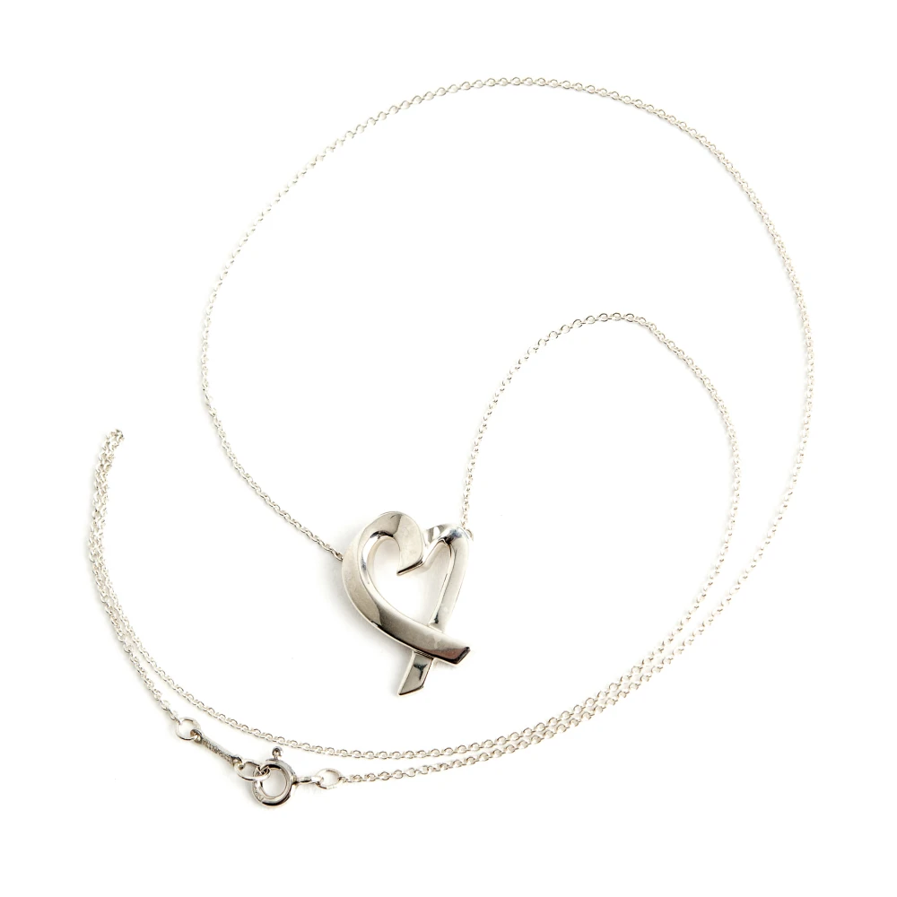 Tiffany & Co. Pre-owned Halsband kärleksfull oval hjärta silver White, Dam