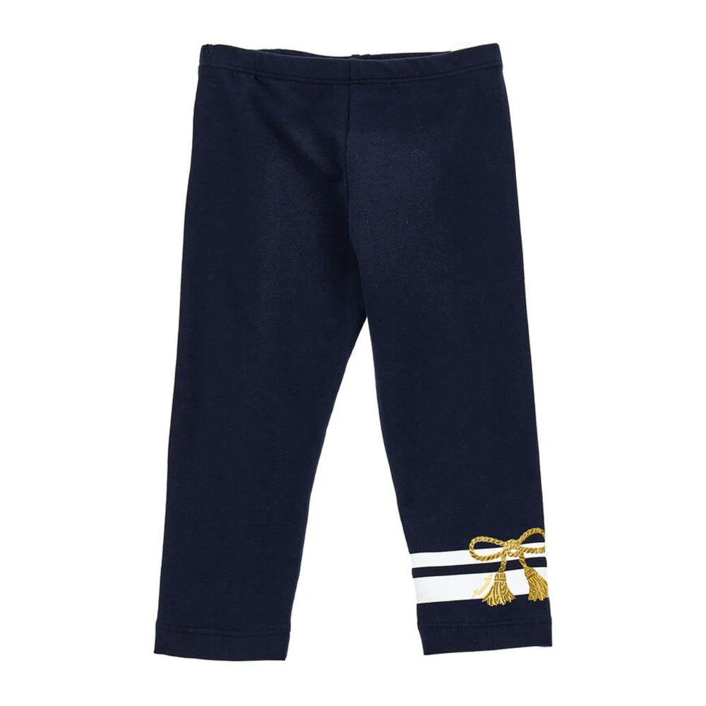 Monnalisa Girls Blue Cotton Leggings - Leggings - 2 Y - Kids