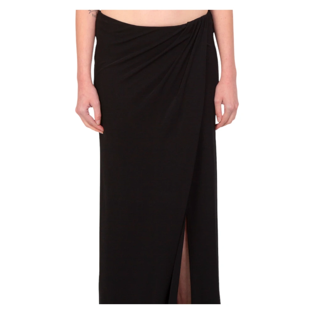 pinko Elegant Teroldego Crepe Skirt Black Dames