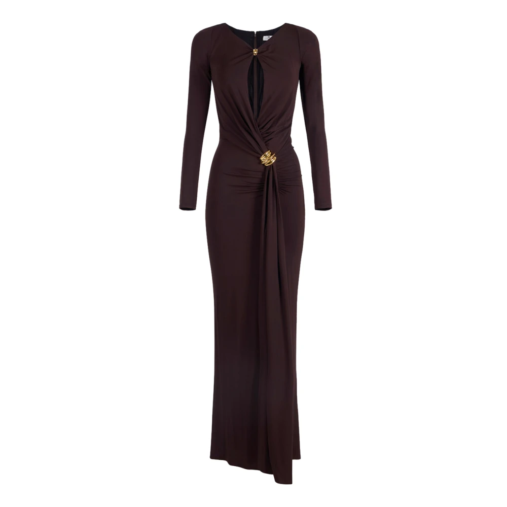 Elisabetta Franchi Brown Maxi Dresses, Female, Xs, Longuette Dress