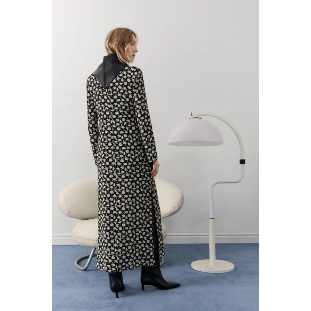 The New Society Noir Bloom Lange Mouw Jurk Black Dames