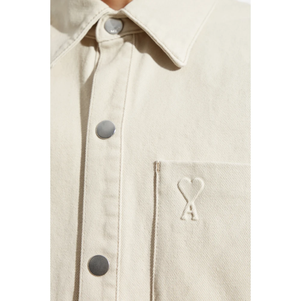 Ami Paris Overhemd met zak Beige Heren