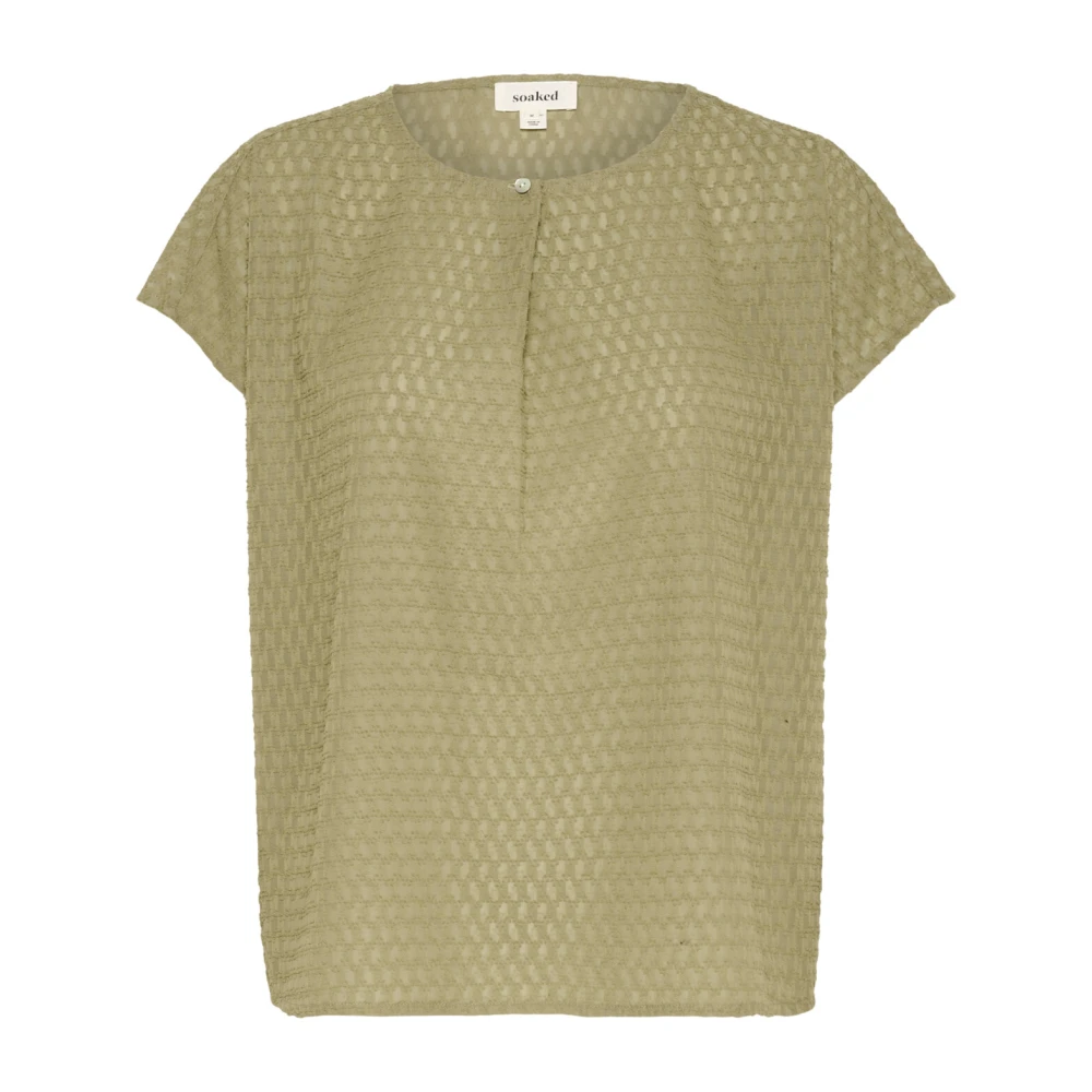 Soaked in Luxury Groene Blouse met Knoopdetail Green Dames