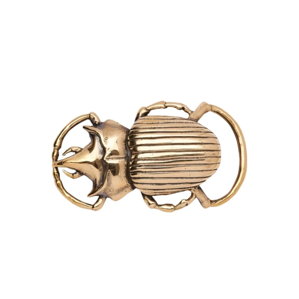 Claris Virot Gouden Beetle Riemgesp Yellow Dames