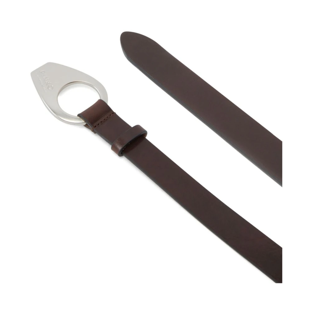 pinko Bruin Leren Riem met Gegraveerd Logo Brown Dames