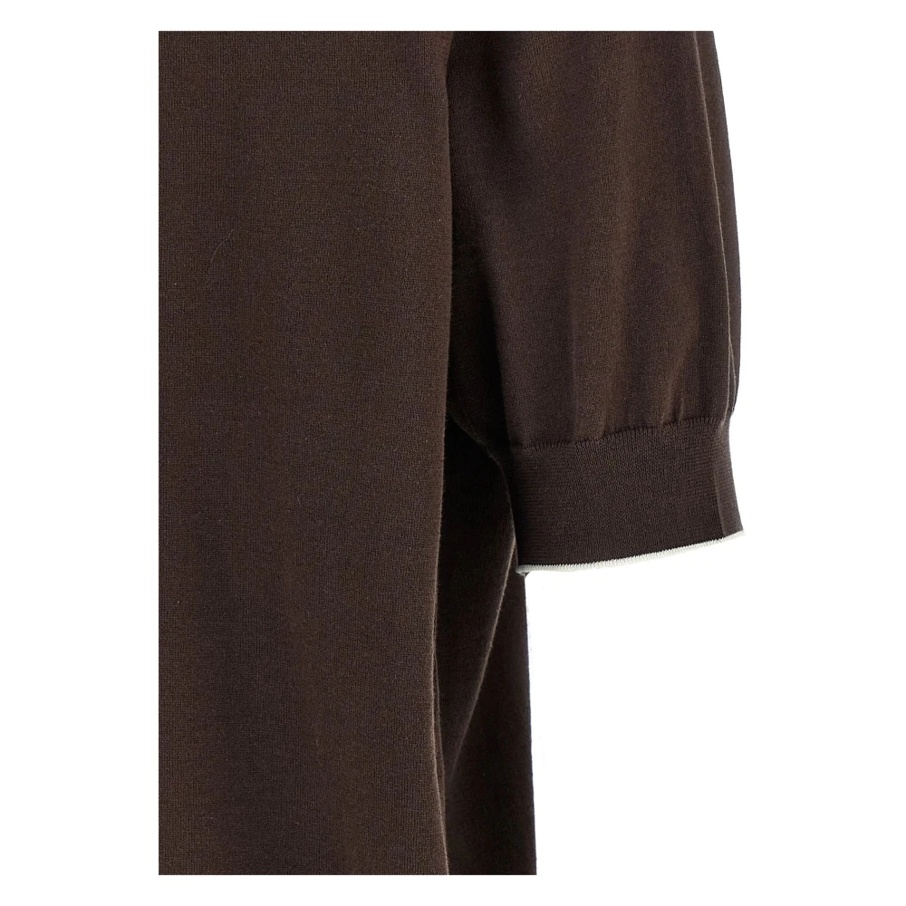 BRUNELLO CUCINELLI Bruin Katoen TEE Shirt Brown Heren