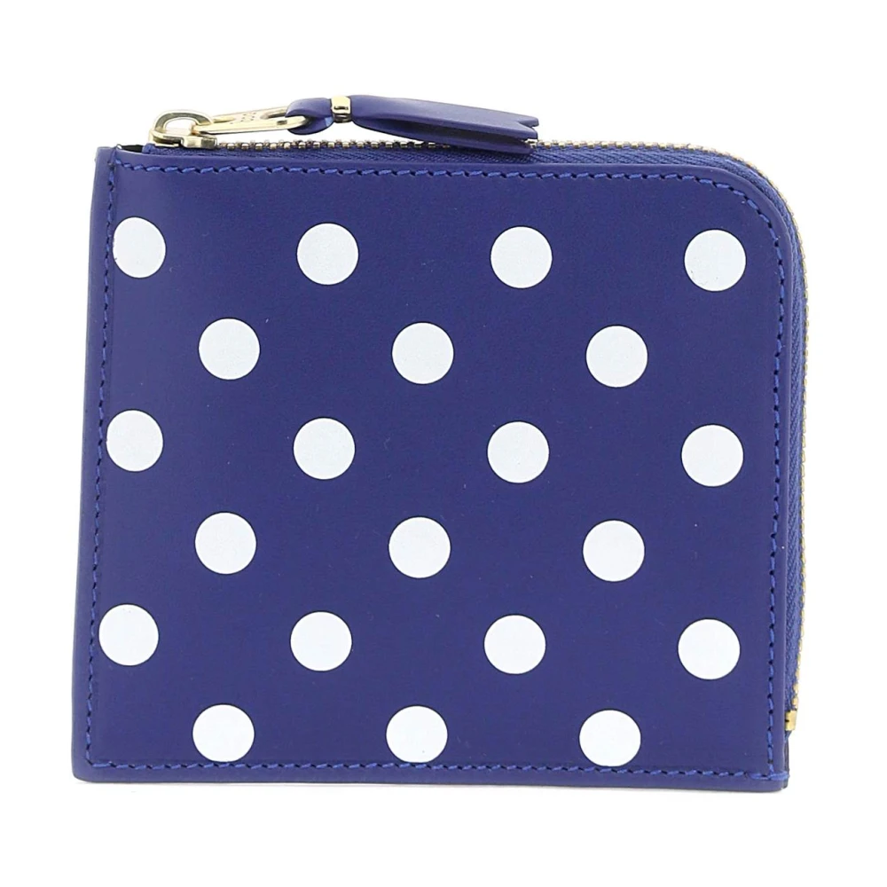 Comme des Garçons Portemonnee met Polka Dot Patroon en Rits Blue Heren