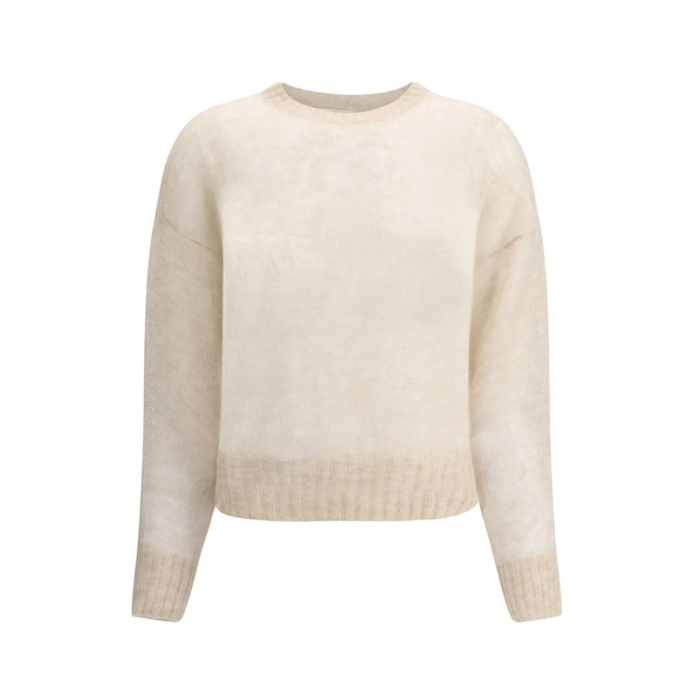 BRUNELLO CUCINELLI Elegant Mohair Pullover Beige Dames